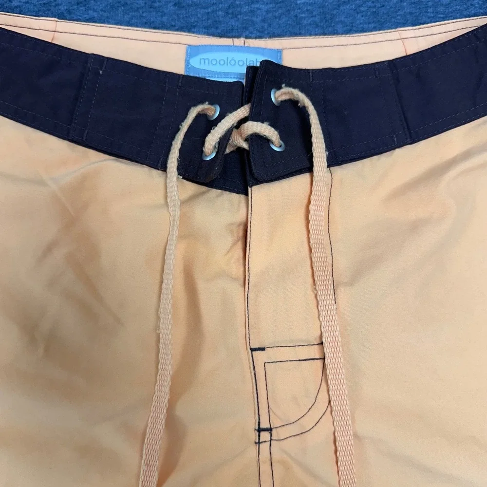 Mooloolaba Women Swim Trunks‎ Board Shorts Drawstring Peach Brown Beach Trim L